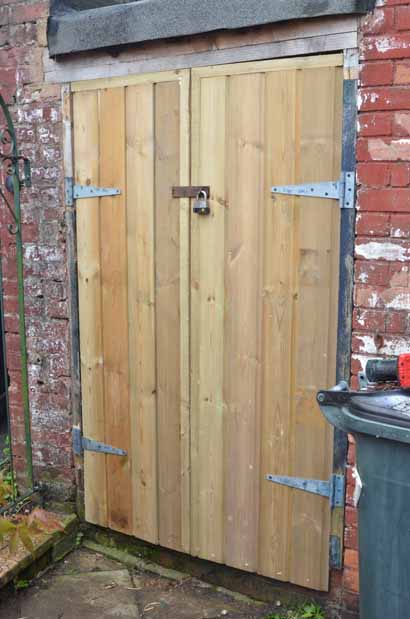 Hand made replacement shed doors